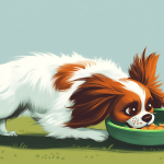 Hund frisst aus Napf